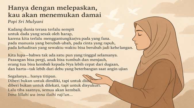 Hanya dengan melepaskan, kau akan menemukan damai